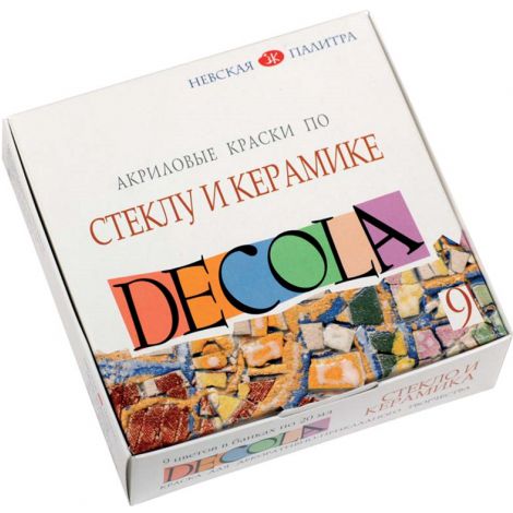 Farby do szkła i ceramiki Decola Glass & Ceramics, 9 kolorów x 20ml